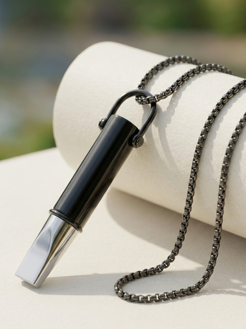 Ankora breathing necklace - Black/silver